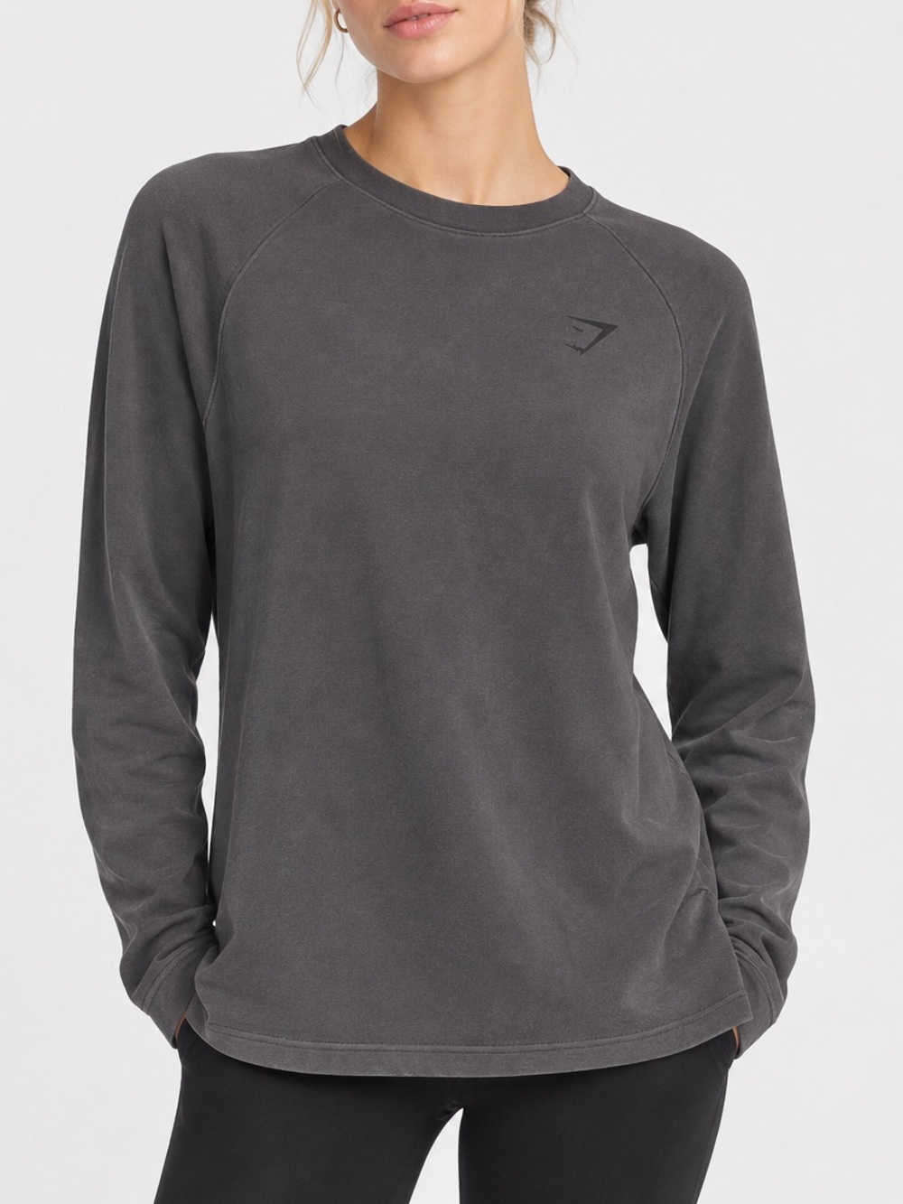 Gymshark Charcoal Grey Raglan Crewneck Sweatshirt